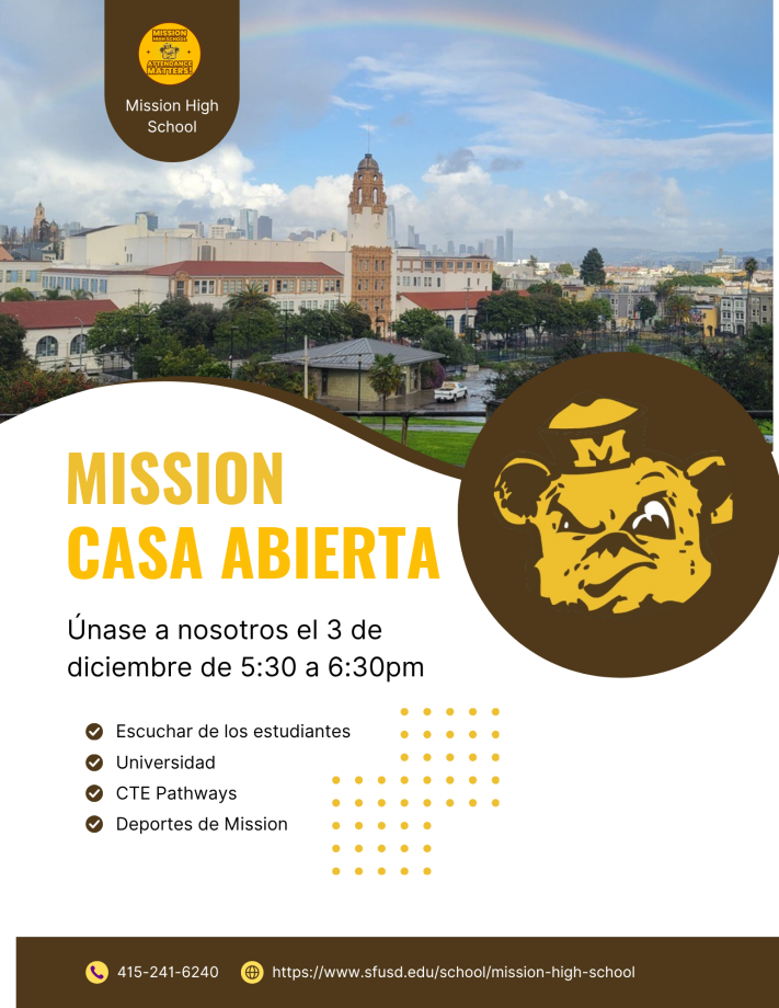 Mission High School Open House Spanish