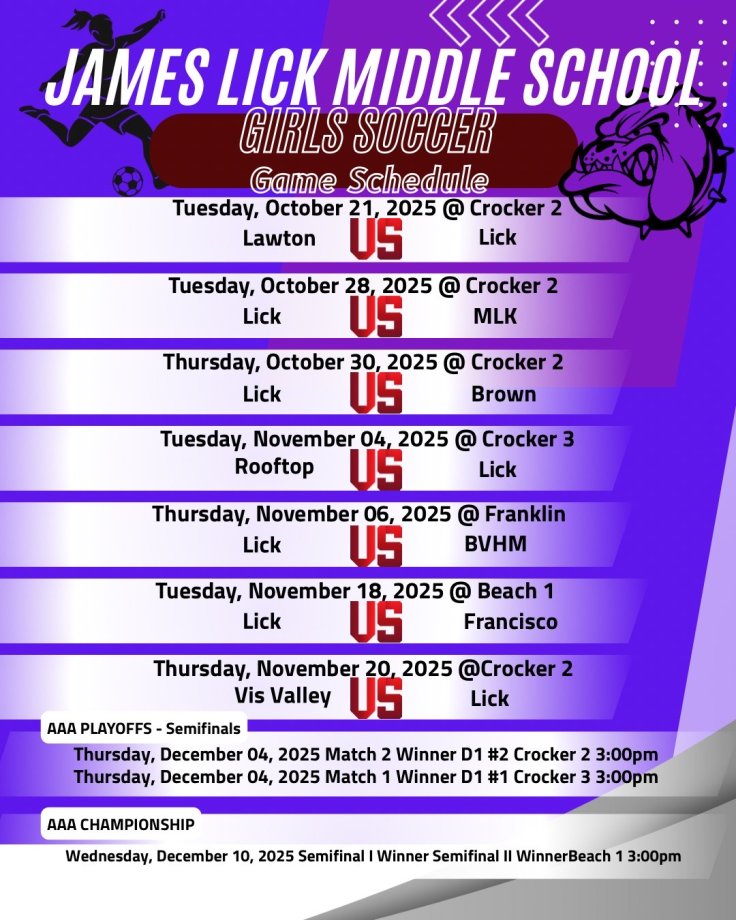 girls soccer schedule