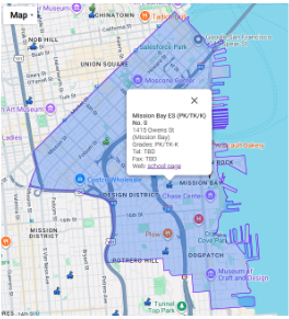 Map of Mission Bay Attendance Area