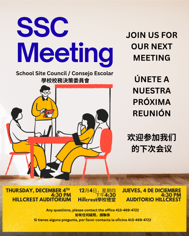 SSC - School Site Council Meeting Thursday December 4 2025