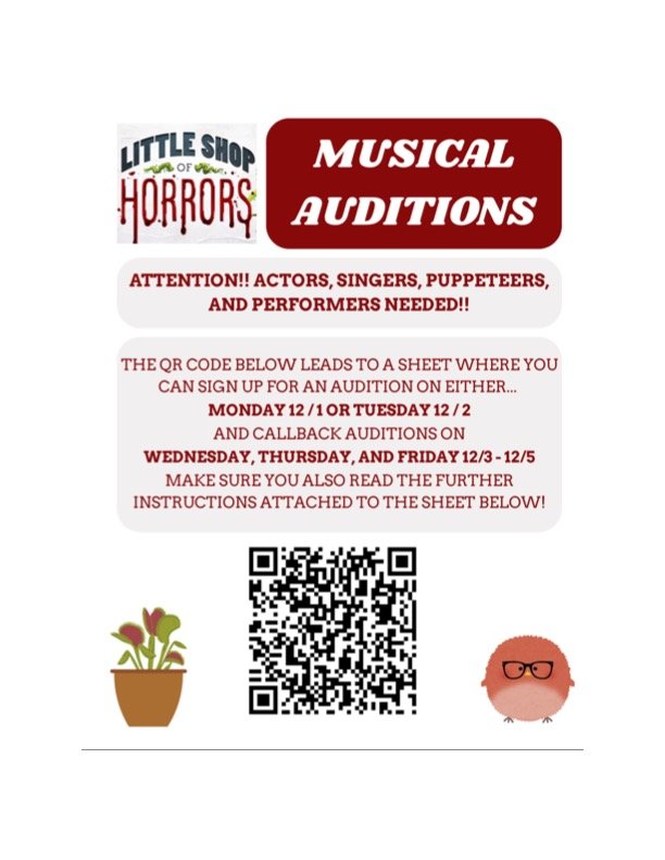 Musical Auditions Poster and QR Code