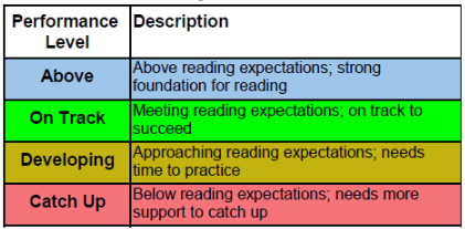 amira performance level descriptions