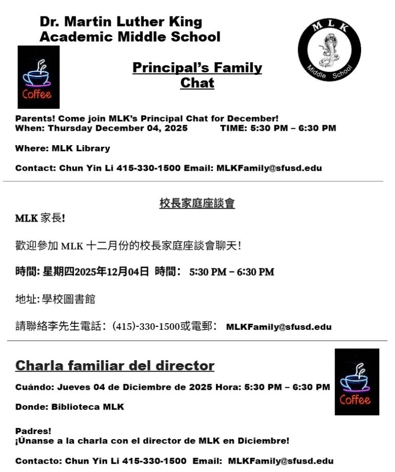 Coffee Chat Dec 2025 MLK MS Trilingual Flyer