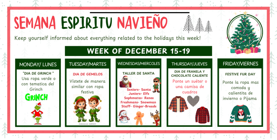 Holiday Spirit Week English