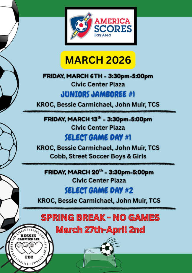 Bessie Carmichael America Scores Game Schedule for March 2026