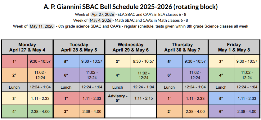APG SBAC schedule