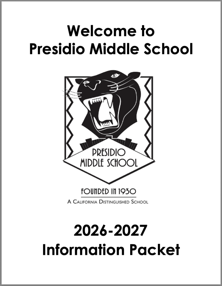 Presidio MS Enrollment Packet 2026-2027