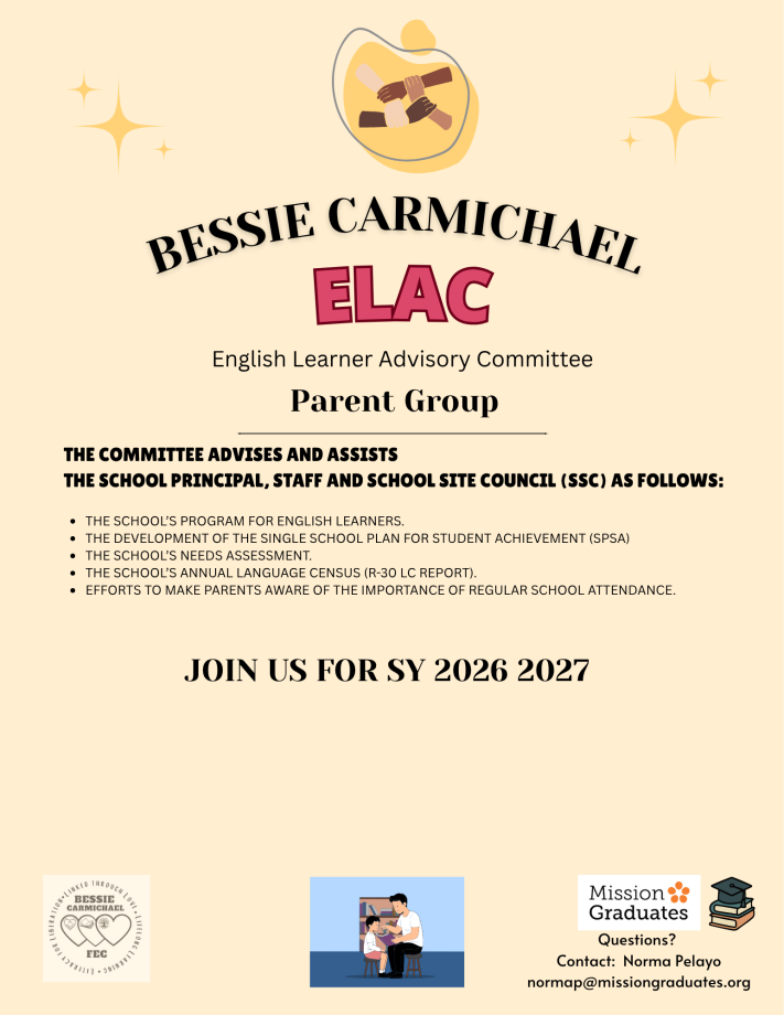 ELAC English Learners Advisory Meetings  School Year 2026 2027
