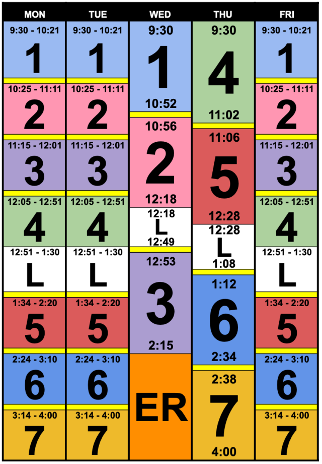 Presidio MS 2026-2027 Bell Schedule