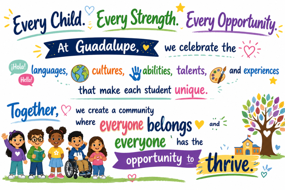 Word art representing Guadalupe Elementary Motto