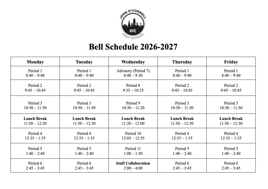 2026-2027 Class Schedule