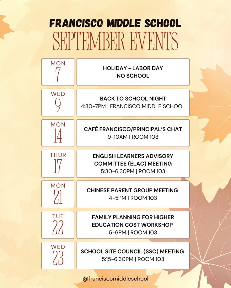 FMS September Events
