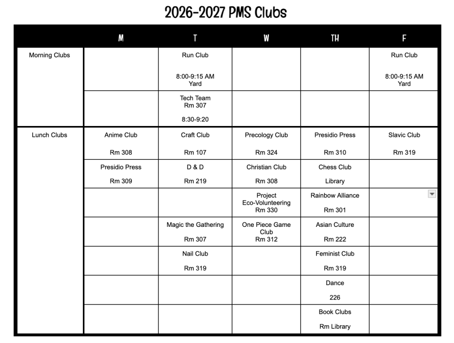 2026-2027 Clubs