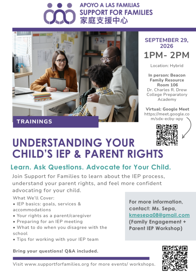 Flier for IEP workshop