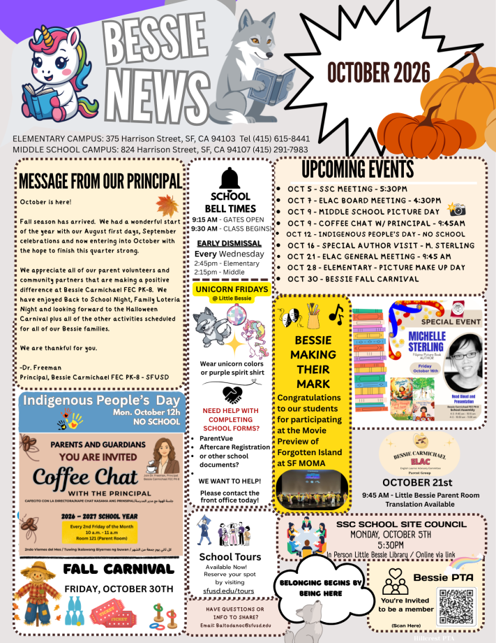 Bessie News - Family Newsletter Oct. 2026