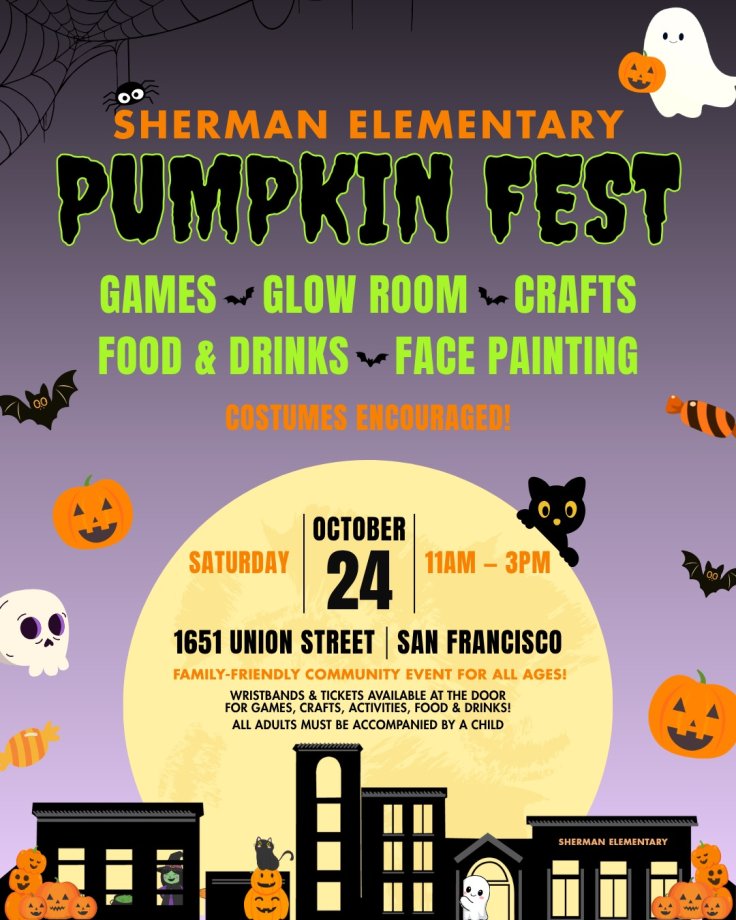 Promotional flyer for Sherman Elementary Pumpkin Festival