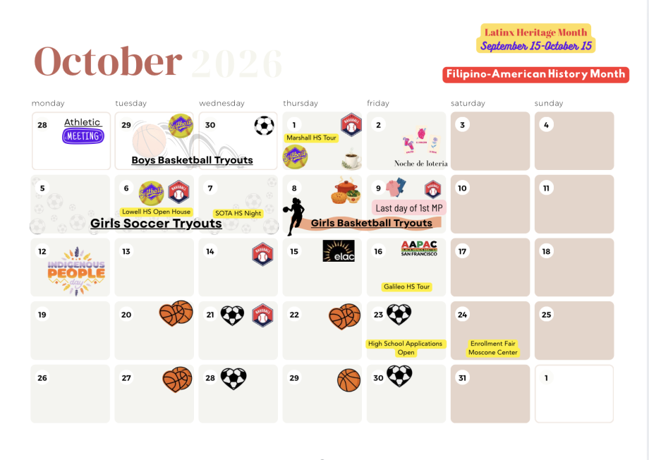 October calendar