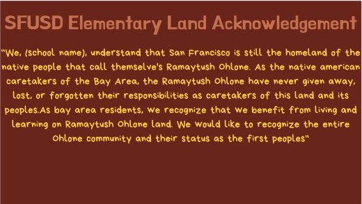 Elementary Level Land Acknowledgement
