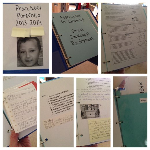 series of photos of a child's portfolio