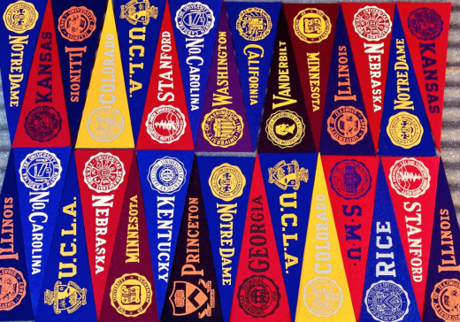 Colorful College pennants