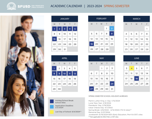 calendar for spring semester