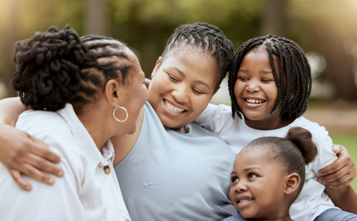 2 adults with 2 children