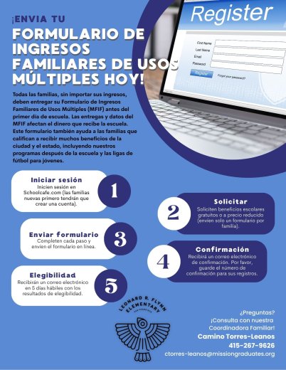 Envíe su formulario MFIF hoy a SchoolCafe.com