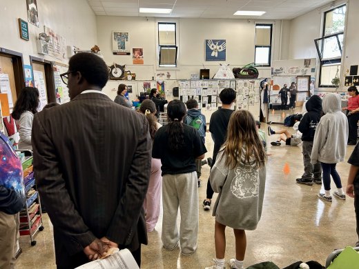 students performing dance in drama class
