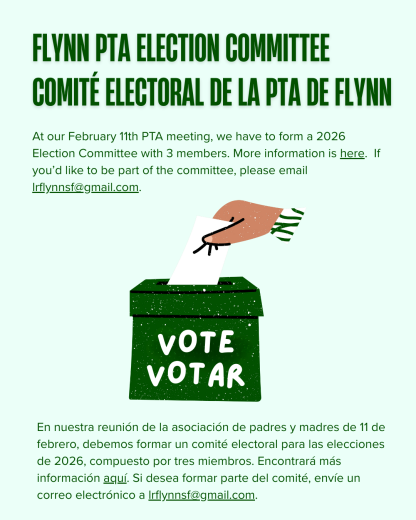 Flynn pta election committee - lrflynnsf@gmail.com
