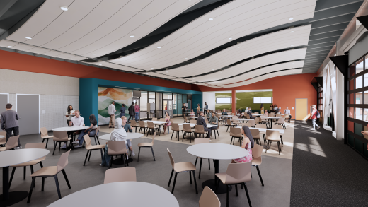 Rendering of future cafeteria at Burton High School