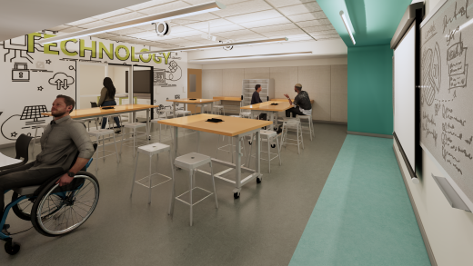 Rendering of future classroom at Burton High School