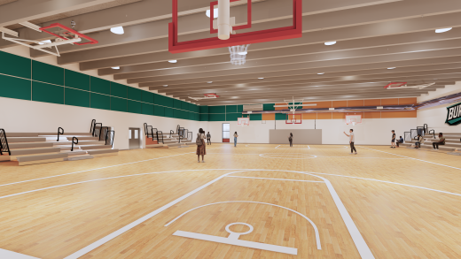 Rendering of future gym at Burton High School