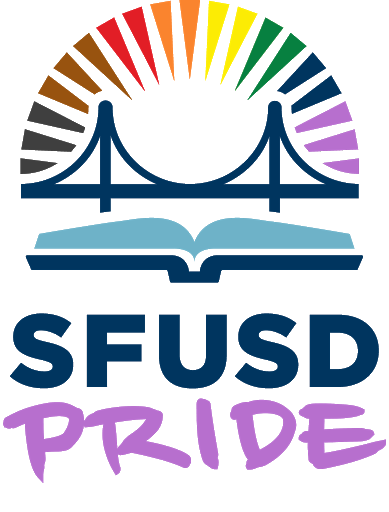SFUSD pride logo with rainbow colors