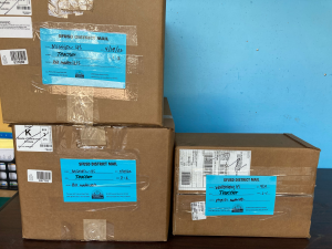 Picture of packed material boxes