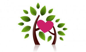 Tree enveloping heart