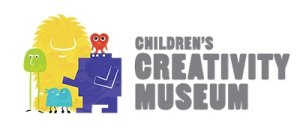 Image of a green circle with a face and long legs, a short blue oval with a face and 4 short legs, a large yellow furry onster and a square purple robot with a heart shaped face. Text reads Children's Creativity Museum