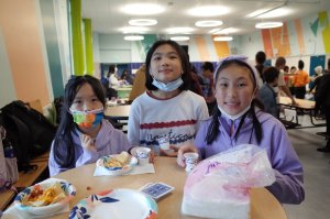 students eating in the after school program