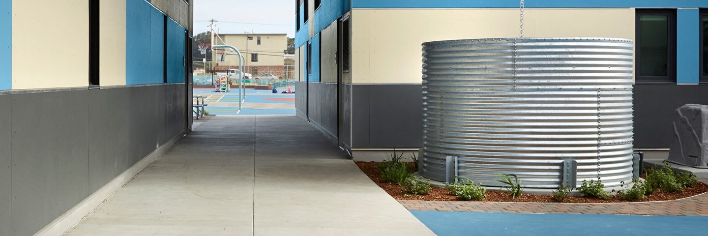 Rainwater cistern at Ulloa Elementary