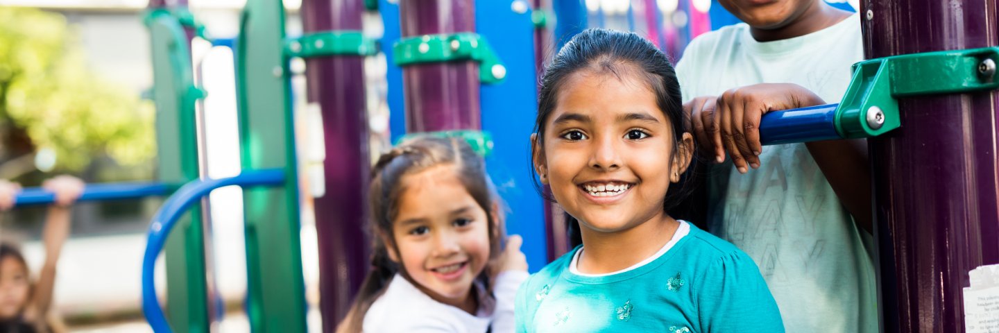 Smiling children at the playground