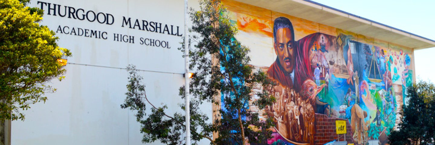 Thurgood Marshal High School building mural