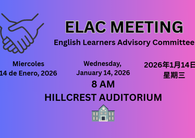 ELAC General Meeting Wednesday January 14 2026