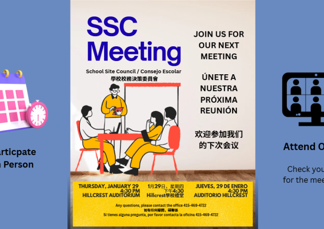 SSC - School Site Council Meeting Thursday Jan 29th 4:30pm