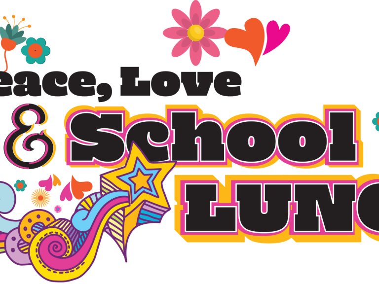 Peace Love and School Lunch logo for National School Lunch Week 2022