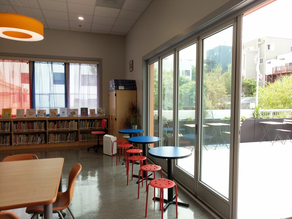 View of library learning deck