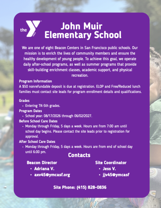 flyer for YMCA after-school program