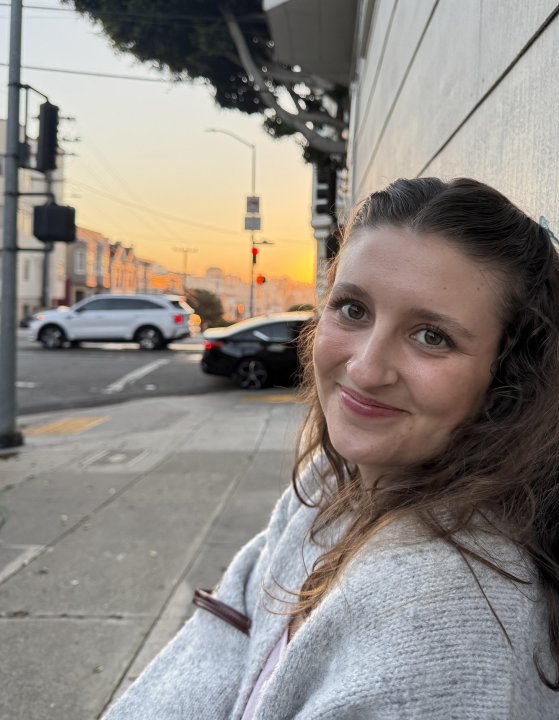 Megan Dolan with a beautiful sunset