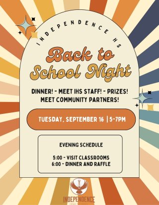 Back to school flyer on September 16 5-7pm