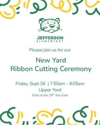 Jefferson ES New Yard ribbon cutting announcement