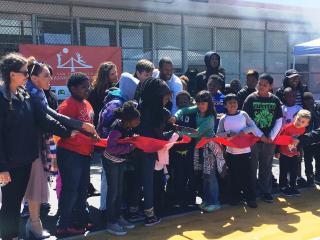 Malcolm X students at ribbon-cutting ceremony