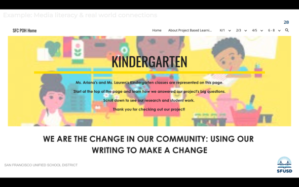 screenshot of class webpage 